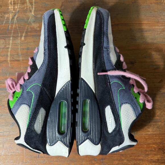 Nike Air Max 90 SE WMNS Black/Obsidian-Scream Green sneakers SZ 6.5Y WMNS 8 - Picture 5 of 10